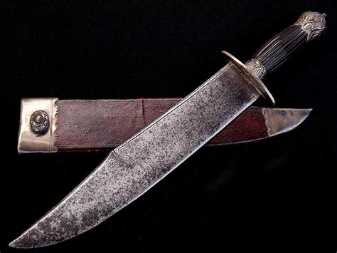 Rare 1840s 1860s Large English Bowie Knife With Russian