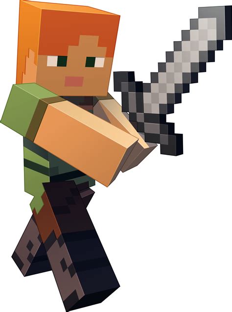 Download Minecraft Character Art Minecraft Alex And Steve Png Image