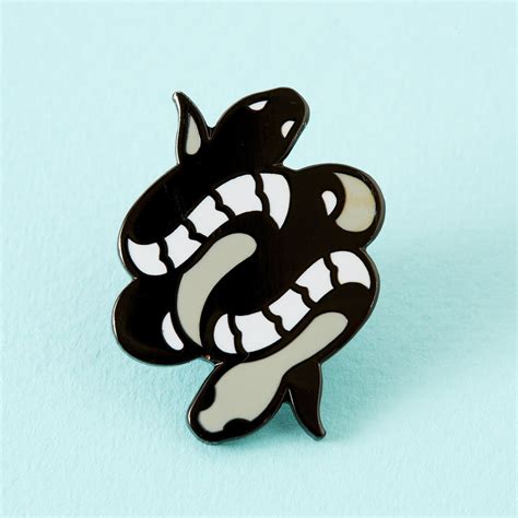 Twin Snakes Enamel Pin Pin Badge Punky Pins Etsy