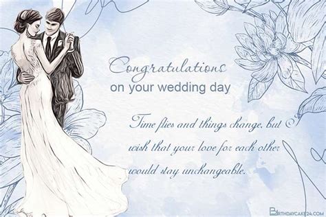Congratulations On Your Wedding Day Marriage Card Wedding Day Card