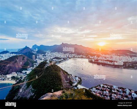 Skyline From The Sugarloaf Mountain At Sunset Rio De Janeiro Brazil