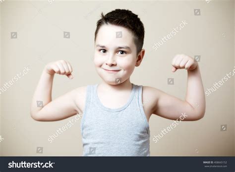 Cute Funny Kid Flexing Biceps Stock Photo 408665152 Shutterstock