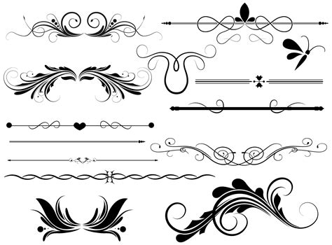 13 Photoshop Vector Line Borders Images Free Vector Decorative