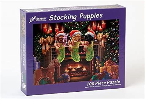 Stocking Puppies Kids Jigsaw Puzzle 100 Piece Homefurniturelife