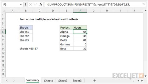Sum Across Multiple Worksheets With Criteria Excel Formula Exceljet