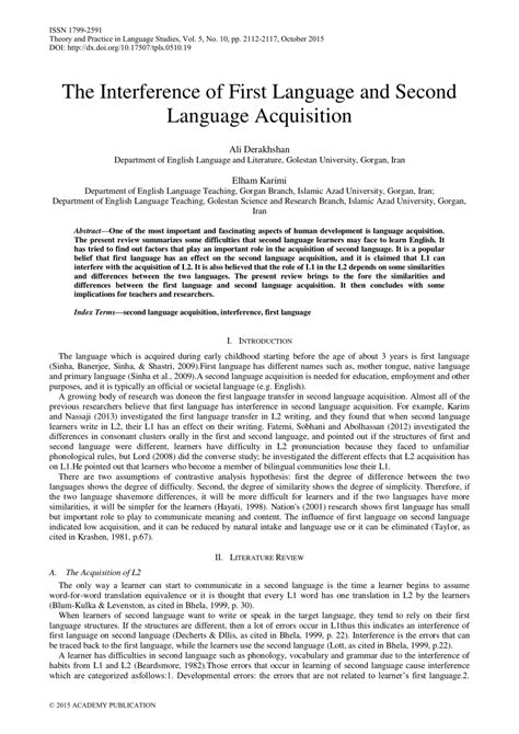 Content related to specific languages, general language learning and linguistics are all allowed. (PDF) The Interference of First Language and Second ...