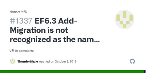 EF6 3 Add Migration Is Not Recognized As The Name Of A Cmdlet Issue