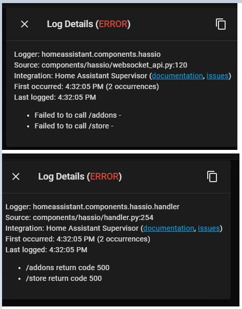 Beta B Errors From Homeassistant Components Hassio And