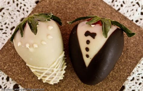 Ginger And Garlic Chocolate Covered Strawberry Bride And Groom And Other Treats