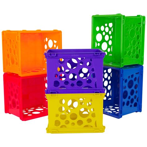 Interlocking Mini Crates Assorted Colors Set Of 12 Web Exclusives