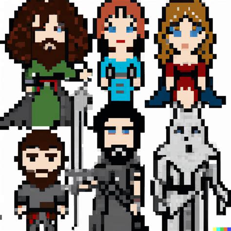 Jonathan × Dall·e All Of The Characters From Game Of Thrones Pixel