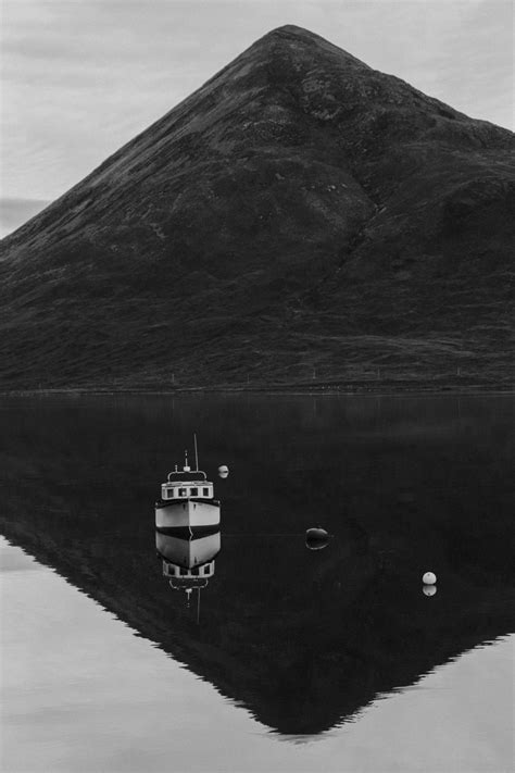 Free Images Sea Water Rock Mountain Black And White Boat Hill