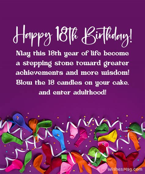 18th Birthday Messages Wishes And Quotes Wishesmsg 52 Off
