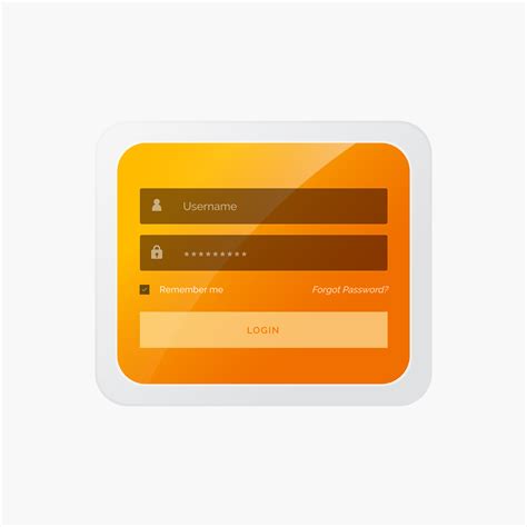 Stylish Login Form In Yellow Theme For Website And Mobile Applic