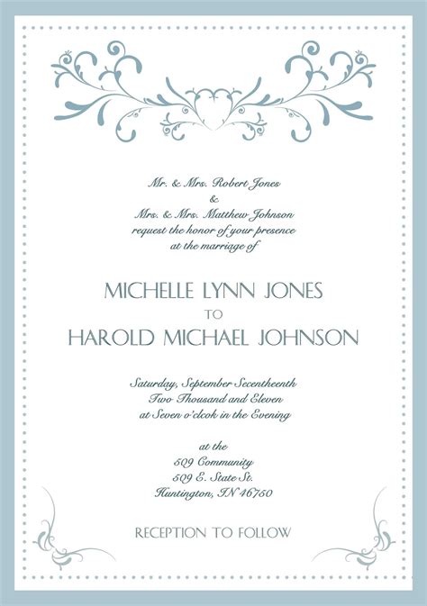 Lovely Formal Wedding Invitation Wording Sample Wedding Invitation