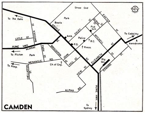 Map Of Camden Nsw C1950s