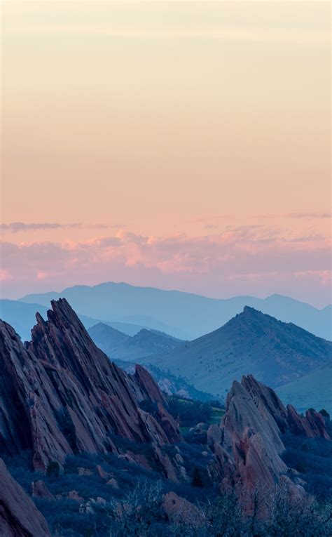 Download Wallpaper 950x1534 Mountains Rocks Sunset Landscape Iphone