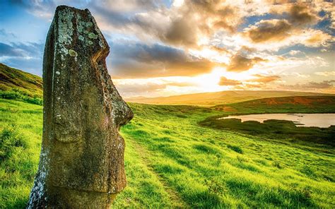 Grass Archeology Easter Site Nui Easter Island Island World