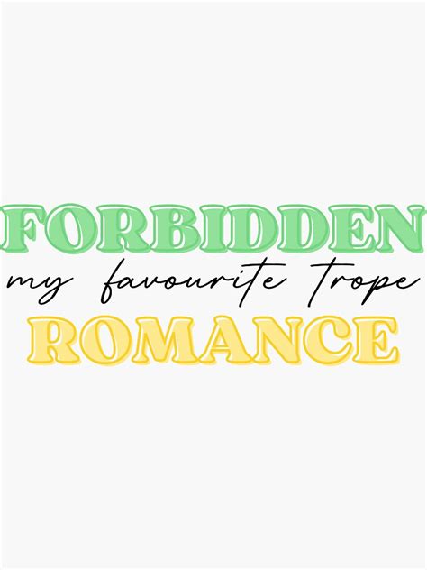 Forbidden Romance Book Trope Sticker For Sale By Oliveandmestore Redbubble