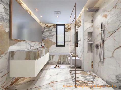 China Luxury Italian Calacatta Goldwhite Marble For Bathroom Wall