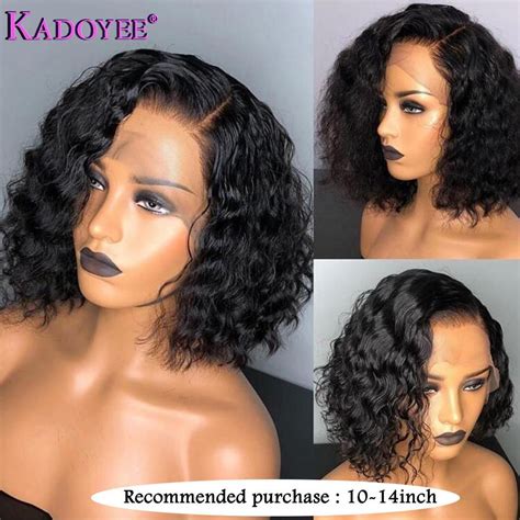 Curly Lace Front Human Hair Wig 13x6 Short Curly Bob Wig For Women