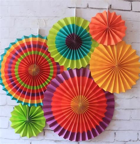 Buy 6pcsset Colorful Tissue Paper Fan Craft Party