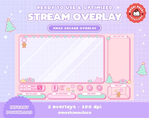 How To Add Cat Stream Overlay Pink Cloud Twitch Overlay Package