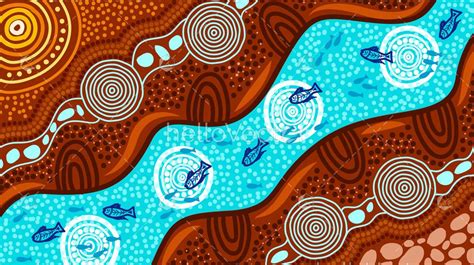 Aboriginal River Art Background Download Graphics And Vectors