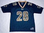 Marshall Faulk St. Louis Rams #28 Blue Adidas NFL Football Jersey Mens ...