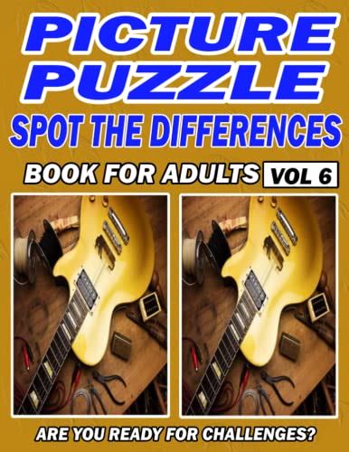 Picture Puzzle Spot The Difference Book For Adults Vol6 Spot The