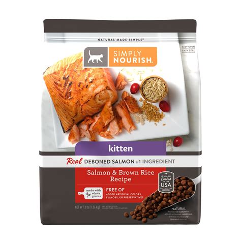 Simply Nourish Original Indoor Kitten Cat Dry Food Salmon Natural With Grain Cat Dry Food