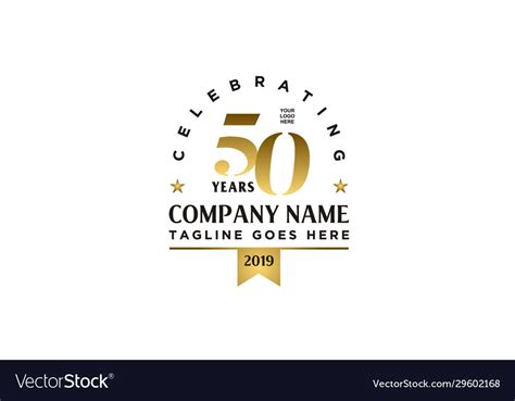Anniversary 50th Celebrate Company Logo Royalty Free Vector
