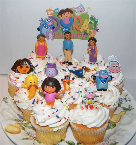 Buy Dora The Explorer And Friends Deluxe Cake Toppers Cupcake