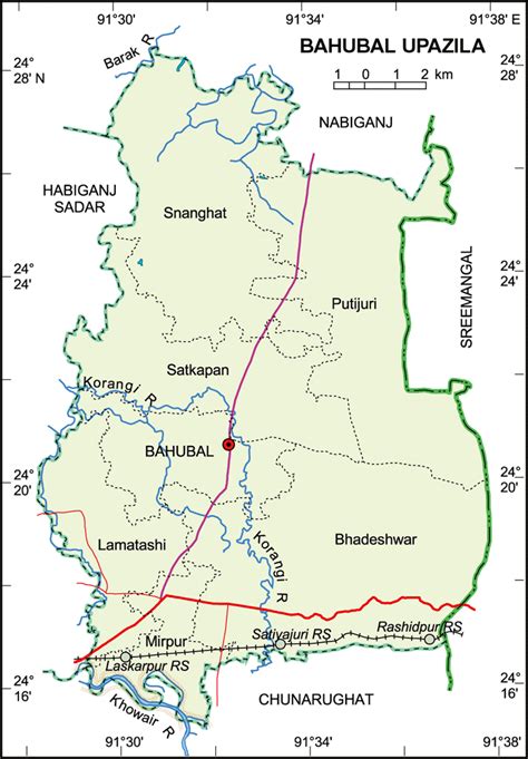 Maps Of Bangladesh Political Map Of Bahubal Upazila Habiganj District