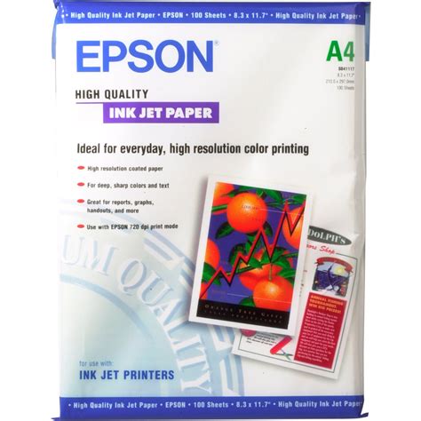 Epson High Quality Inkjet Paper S041117 Bandh Photo Video