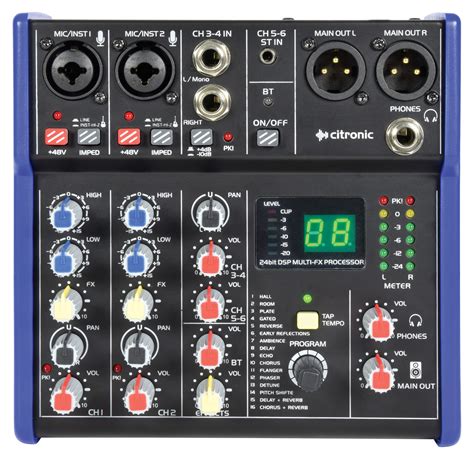 Citronic Csd Compact Mixers With Bt And Dsp Effects Csd 4 Tech For Music