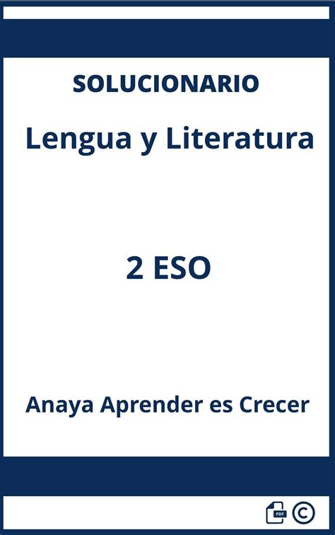 ABRIR PDF DESCARGAR Solucionario Lengua Y Literatura 2 ESO Anaya