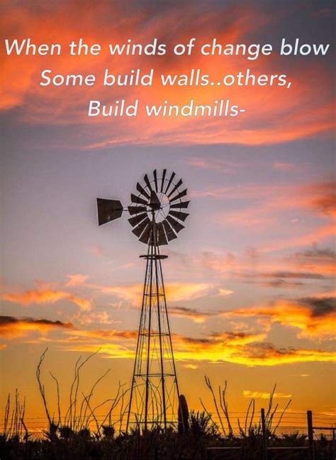 Windmill Quote When The Winds Of Change Blow Do You Build A Wall Or A