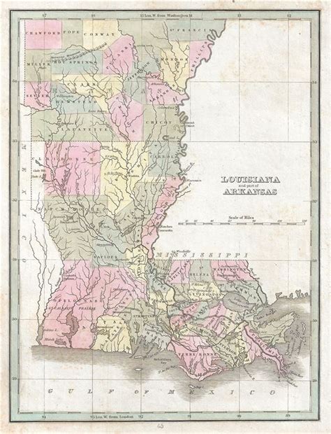 Louisiana And Part Of Arkansas Geographicus Rare Antique Maps