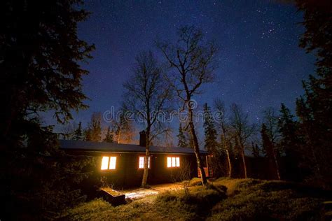The Cabin Stock Image Image Of Light Starry Night 49036277