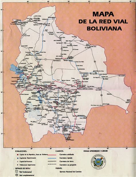 Mapa De La Red Vial Boliviana