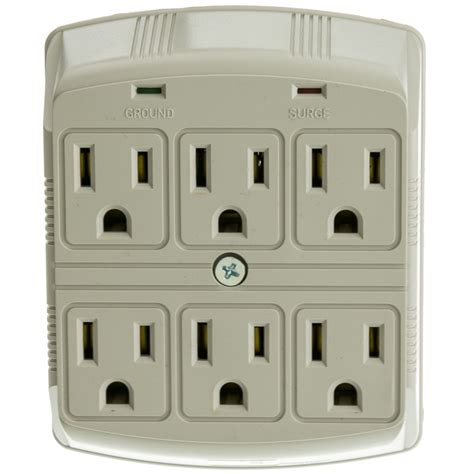 6 Outlet Surge Protector Wall Tap 3 Mov 270 Joules