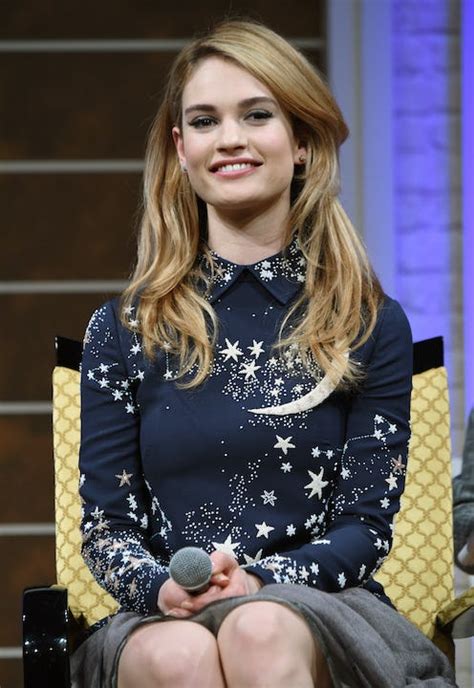 Lily James Attended A Cinderella Photocall In Tokyo And Wore A