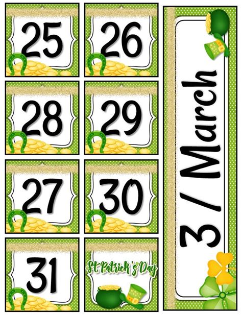 Numbers For Calendars 1 31 Toddlers Free Calendar Template Free