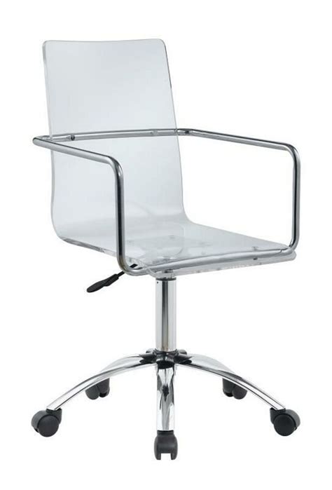 This office desk chair mat has a clear look so that you can still see the floor through it, so it won't stand out too much and interrupt the décor of the room. 801436 Modern design clear bent acrylic seat office chair ...