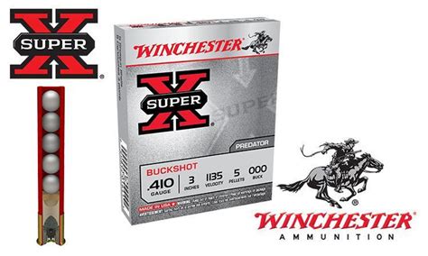 Winchester Super X Buckshot 410 Gauge 3 000 Buck Box Of 5 Xb413