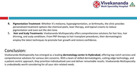 Ppt Best Dermatology In Hyderabad Vivekananda Multispecialty