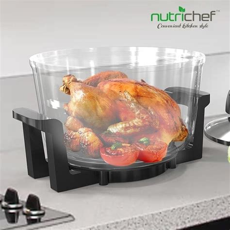 Nutrichef 1000w Air Fryer Roaster Oven Bake Grill Steam 18 Quart Black Ebay