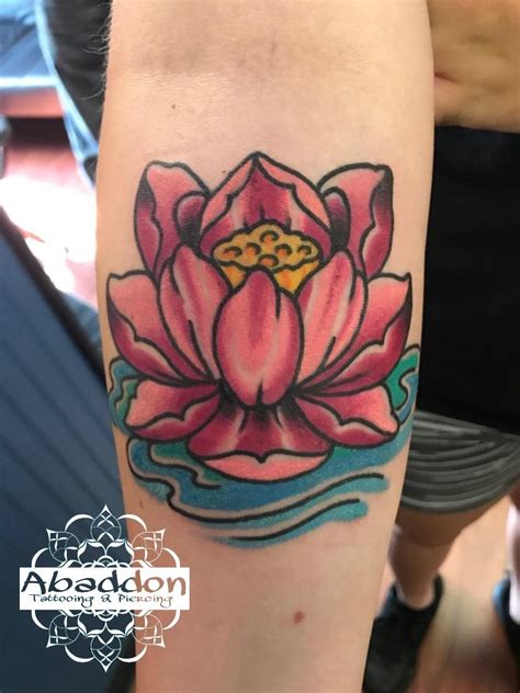 Beautiful Water Lily Tattoo Forearm Color Tattoo Water Lily Tattoos