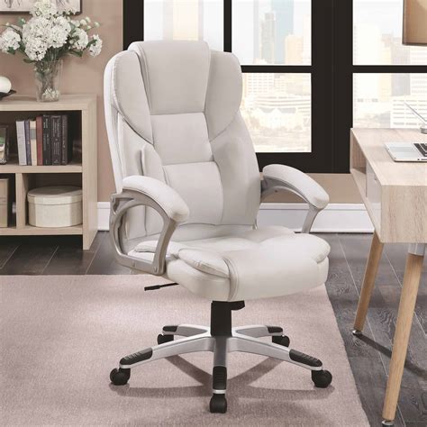 White Leatherette Office Chairs